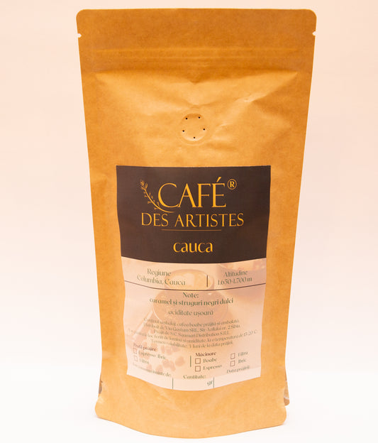 Cafea Boabe Columbia Cauca - Café Des Artistes (250g) - Note Caramel și Fructe Negre Dulci
