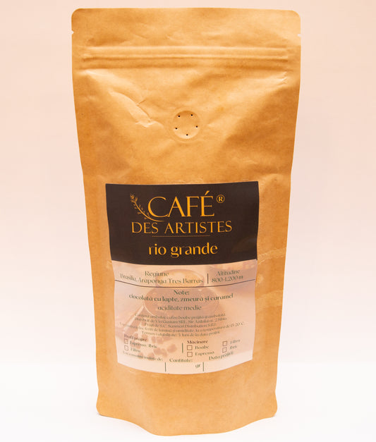 Cafea Boabe Brazilia Araponga Tres Barras Rio Grande - Café Des Artistes (250g) - Note Ciocolată cu Lapte, Miere și Caramel